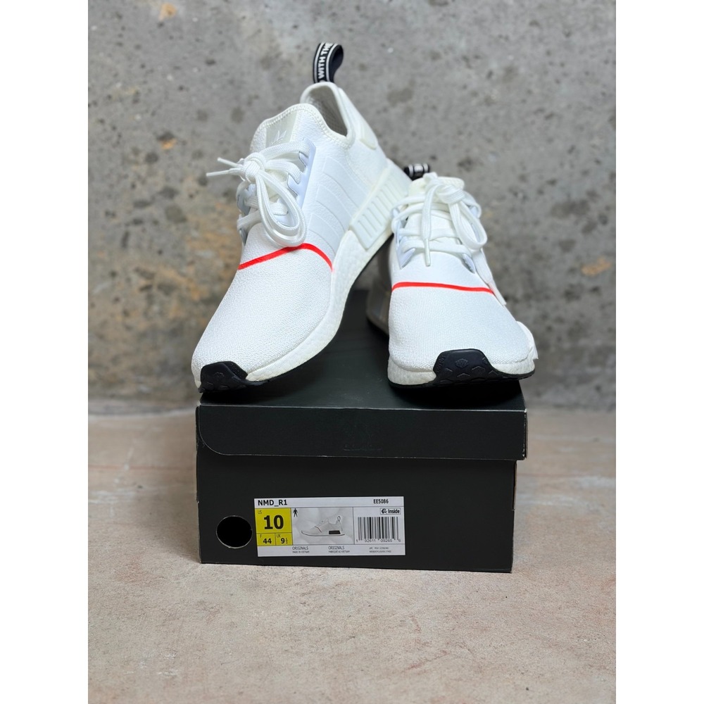 Adidas NMD_R1 EE5086 Mens Sneakers 10 White Solar Red Athletic Running Shoes